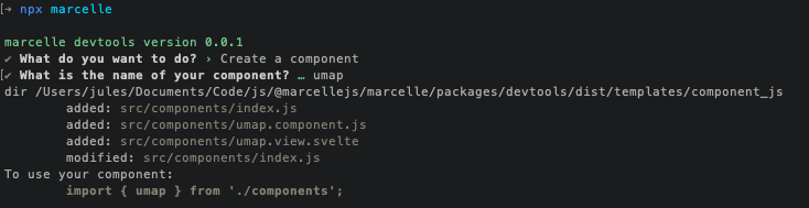 Component generation with Marcelle CLI