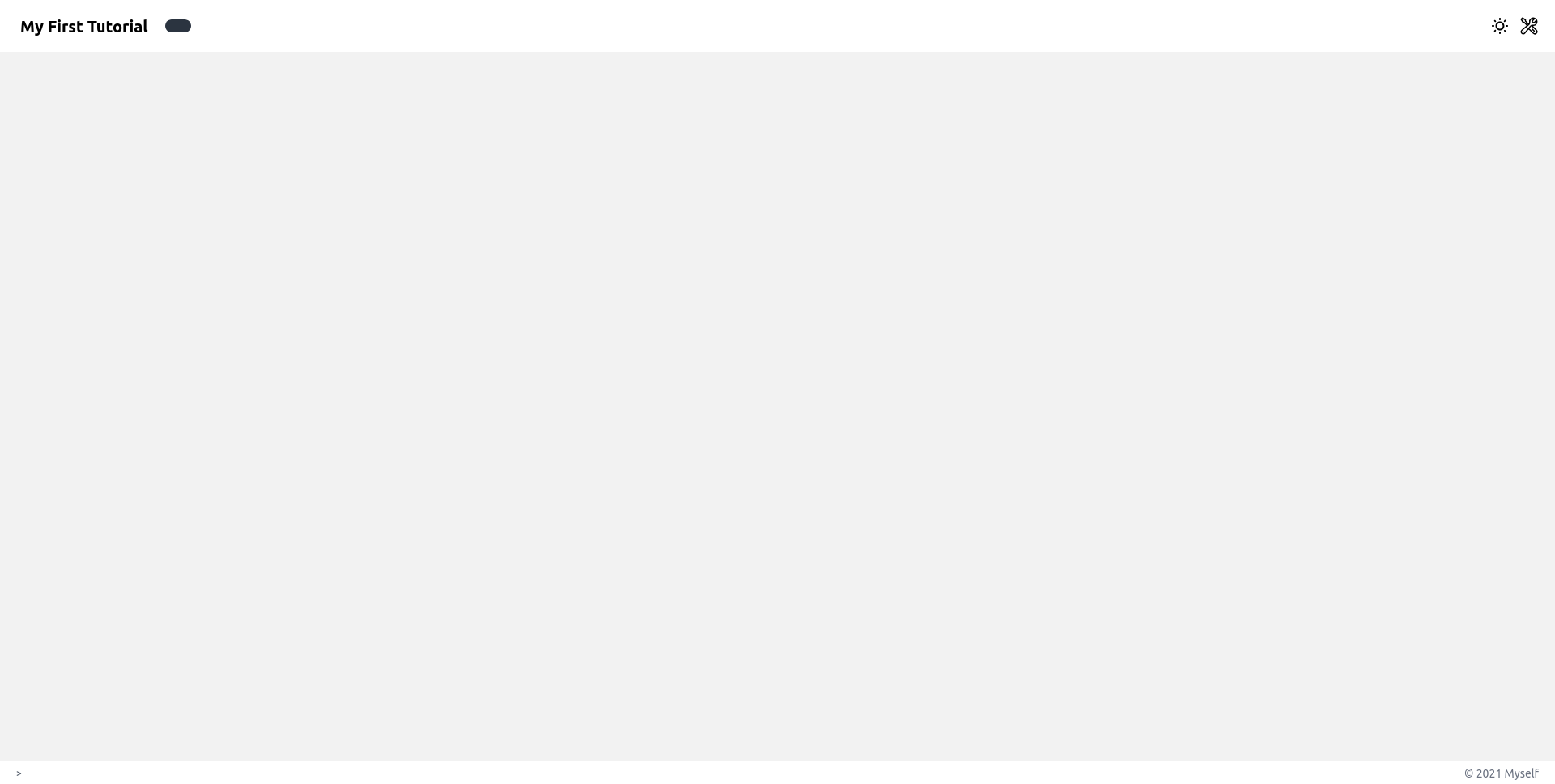 Screenshot of an empty marcelle dashboard