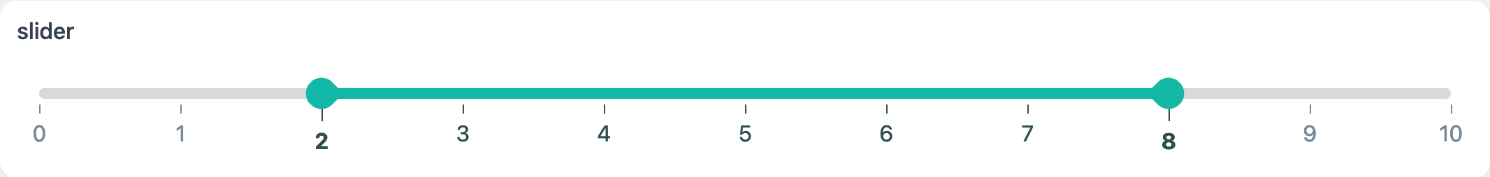 Screenshot of the slider component