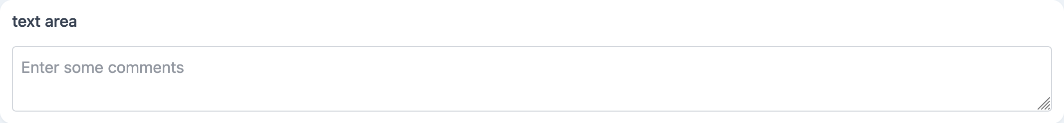 Screenshot of the text-area component